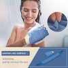 Soft Exfoliating Back and Body Scrubber Shower for Women Men.Back Cleaner and Bath Gloves with Soft Pouf and Loofah Surface.Durable.Easy Clean and Dry.(Light Blue)
