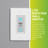 Homewerks 7150-11 Bathroom Fan LCD Control Switch with Fan Timer for 2-Function Switch