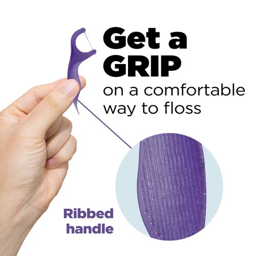 GUM Comfort Slide Floss Picks - Perfect for Tight Teeth - Extra Strong Shred-Resistant Dental Floss, Easy Grip Handle - Dental Flossers for Adults - Fresh Mint Flavor, 120ct