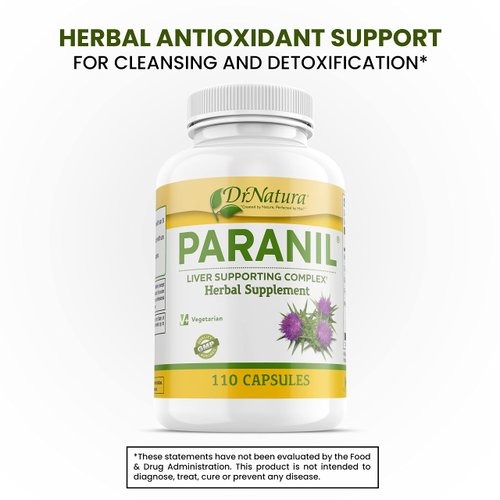 DrNatura Paranil® Liver & Colon Cleanse - 17 Herbal Complex with Milk Thistle for Detoxification, 110 Vegetarian Capsules