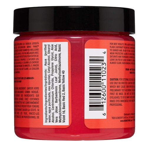 MANIC PANIC Pretty Flamingo Hair Dye - Classic High Voltage - (3PK) Semi Permanent Hair Color - Warm Pink With Orange Undertones - Glows in Blacklight – Vegan, PPD & Ammonia Free - For Hair Coloring