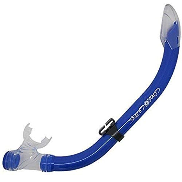 Scuba Choice Comocean Youth Kids Purged Snorkeling Snorkel with Clear Splash Guard, Blue