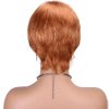 Melanin Manes Layered Pixie Cut Short Wig With Bangs Tapered Style 100% Brazilian Human Hair Honey Blonde 30 180% Density Glueless Machine Made With Razor Comb With Wig Cap Adjustable Cap