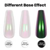RARJSM Aurora Chrome Nail Polish Chameleon Nail Powder Liquid Metallic Mirror Effect Pink Green Iridescent Chrome Nail Powder for Polish White Pearl Mermaid Glitter Nail Art Quick Dry 5ML 0.17FLOZ