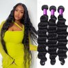 10A Grade Virgin Hair Loose Deep Wave 4 Bundles(18 20 22 24) Brazilian Human Hair Loose Deep Curly Bundles Hair Extensions Double Weft for Women Natural Black Color