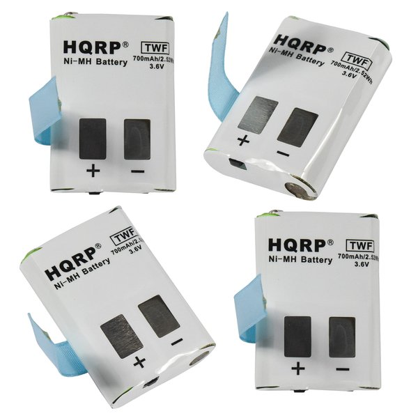 HQRP Four Batteries compatible with Motorola 53617 MH230 MH230R MH230TPR MB140 MB140R KEBT-086-A KEBT-086-B KEBT-086-C KEBT-086-D FV300 FV300R FV700 FV700R FV750 SX500 SX500R SX600 SX800 SX800R SX900