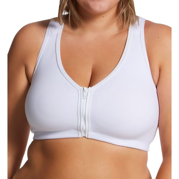 Valmont Zip-Front Sports Bra Style 1611A - White - 44D/DD