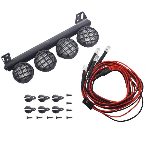 ShareGoo RC 4Led LED Light Bar Headlight Metal Roof Lamp Compatible with Traxxas TRX4 Axial SCX10 90046 D90 RC4WD 1/10 RC Crawler Car,100mm/3.9"