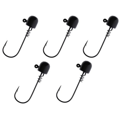 Reaction Tackle ScrewLock Ned Rig Jig Heads/Weedless Fishing Lure Jig - 3/16 - BL