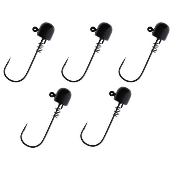 Reaction Tackle ScrewLock Ned Rig Jig Heads/Weedless Fishing Lure Jig - 3/16 - BL