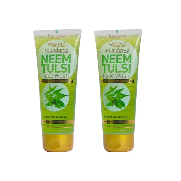 patanjali Neem Tulsi Face Wash 100gm / 3.52 fl oz - Pack of 2