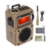 ASHATA Portable Full Band Digital Radio, FM/WB/Shortwave/Medium Radio with LCD Display, Alarm Clock, Speaker, for Bluetooth, 6 EQ Modes, FM/MW/SW/WB/BT/Music Receiver (Khaki)