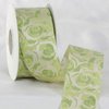 Green and Cream White Floral Ribbon 1.5" x 27 Yards