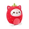 PEACH CAT Strawberry Cat Plush Pillow Cute Strawberry Kitten Stuffed Animal Cat plushie with Strawberry Outerwear for Kids Red 8"