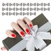AUEAR, Charming 3D Nail Art Charms Bow Tie Rhinestones Crystal Pendant Decals DIY Decoration for Women Girls Nail Art Beauty Design Jewelry Craft (Silver, 40 Pack)