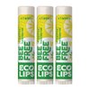 Vegan Lip Balm Lemon Lime Flavor 3 Pack - Bee Free with Candelilla Wax, Cocoa Butter & Coconut Oil Lip Care. Soothe & Moisturize Dry, Chapped Lips - 100% Plastic-Free Plant Pod Packaging - Made in USA