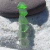 Genuine Shades of Green Sea Glass French Barrette Hair Clip