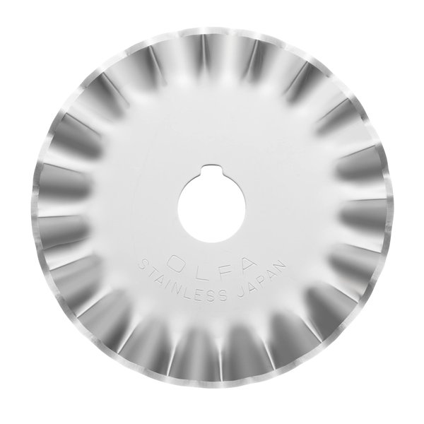OLFA 45mm Rotary Cutter Pinking Blade, 1 Blade (PIB45-1) - Stainless Steel Circular Decorative Edge Blade for Crafts, Sewing, Quilting, Scrapbooking, Fits Most 45mm Rotary Cutters