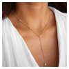 Yheakne Boho Crystal Y Necklace Gold Moonstone Y Lariat Necklace Minimalist Pendant Chain Necklace Jewelry for Women and Girls