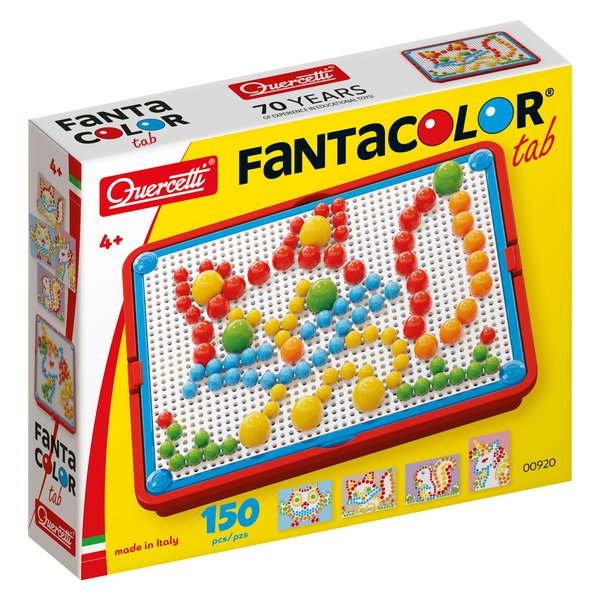 Quercetti - Fanta Color Portable Misto - Art Pegboard Set for Ages 3 Years & Up