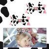 Cow Print Hair Bows Clips for Girls,Cute Moo Cow Bows Grosgrain Ribbon Hair Bow Alligator Clips for Toddler Children Kids Women Cowgirl Birthday Party Costume Hair Accessories Birthday Gifts, 6Pcs