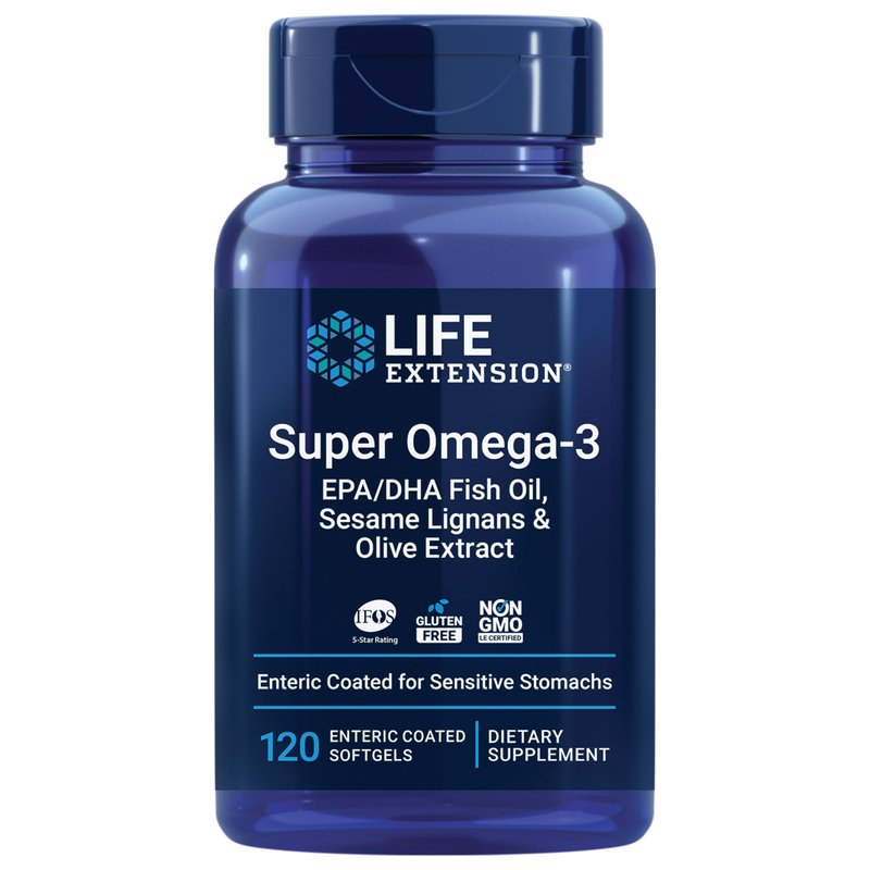Life Extension Super Omega-3 EPA/DHA Fish Oil, Sesame Lignans & Olive ...