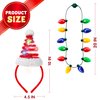 JOYIN 2 Pcs Christmas Lighted Necklace and Santa Hat Headband, Christmas LED Necklace with 12 Bulbs and Xmas Headwear for Christmas and Holiday Perties Xmas Costume Accessories Christmas Party Favors