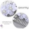 Unsutuo Flower Bride Wedding Hair Comb Silver Leaf Bridal Hair Accessories Crystal Hair Piece for Women and Girls