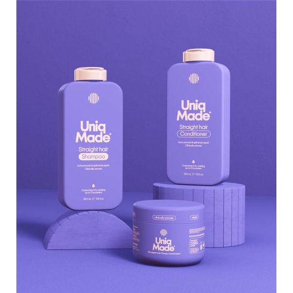 Uniq Made Straight Hair Care Set: Shampoo, Conditioner, and Treatment Mask