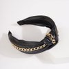 Wiwpar Knotted Headbands for Women Fashion Wide Headband Vintage Knotted Head Band Hair Hoop Hair Accessories with Metal Chain (Black)