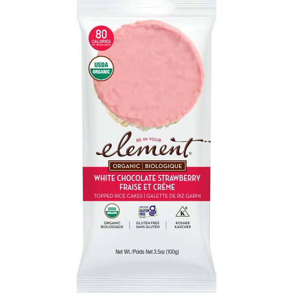 Element Snacks Organic Rice Cake Strawberry and Cream, 3.5 oz