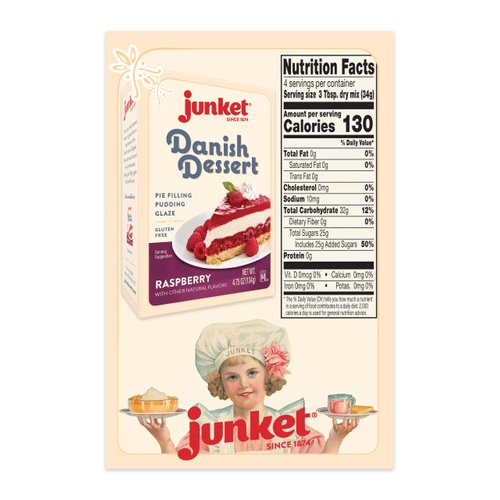 Junket Danish Dessert Raspberry, 4.75 Ounce (Pack of 1) Pie Filling, Puddings and Glazes
