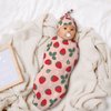 Jarverce Strawberry Swaddle Blanket, Unisex Baby Stuff, Soft Sleeping Bag Sack, Cute Strawberry Baby Items Stuff