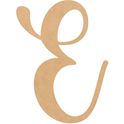 Wood Craft Letter Tall 4 Inch E Wooden Letter Unfinished Craft, Wood Alphabet for Nursery Room Decor, Casking Cream MDF Cutout