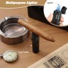 PLAYWITH Travel Cigar Humidor Box Case With Cigar Accessories Cigar Lighter &Spanish Cedar &Humidifier Cigar Cutter & Electronic Hygrometer Separate Accessory Storage Space Can Hold 13-15 Cigars