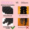 Suerkeep Deep Wave Bundles Loose Deep Wave Human Hair Bundles 3 Bundles 20 22 24 Inches Raw Brazilian Human Hair Extensions Virgin Hair Bundles Natural Black Color for Black Women