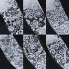 SILPECWEE 20 Rolls Lace Nail Foil White and Black Nail Transfer Foil Flower Nail Art Foil Decals Holographic Foil for Nails Manicure Stickers for DIY Acrylic Nails Decoration
