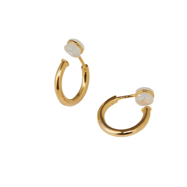 Yurielys Chunky Clip on Hoop Earrings for Women, 14K Real Gold Plated Non Pierced Tube Hoop, Fake Piercing Gold Hoop Earrings (gold)