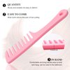 DUAIU Comb Set, 2 Pcs Wide Tooth Comb and 2 Pcs Scalp Massager Hair Growth, Soft Silicone Bristles Shampoo Brush, Detangling Comb and Scalp Scrubber for Curly Long Wet Dry Styling Hair (Pink & Green)