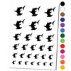 Hammerhead Shark Silhouette Temporary Tattoo Water Resistant Fake Body Art Set Collection - Black (One Sheet)