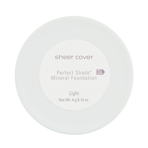 Sheer Cover Perfect Shade - Mineral Foundation Makeup Kit w Free Foundation Brush - Light/Fair Shade - Foundation Powder Makeup and Mineral Makeup, Best Full Coverage Foundation 4 Grams