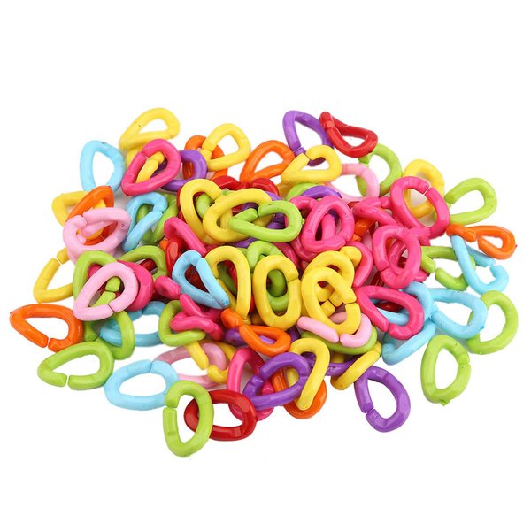 Plastic Chain Links for Birds Bird Toys Parrots cage Silly Toy Supplies Material Conures Rings Hooks Hard Parrot c Clip Planet Pleasures Chains Color Rainbow Caged Clips