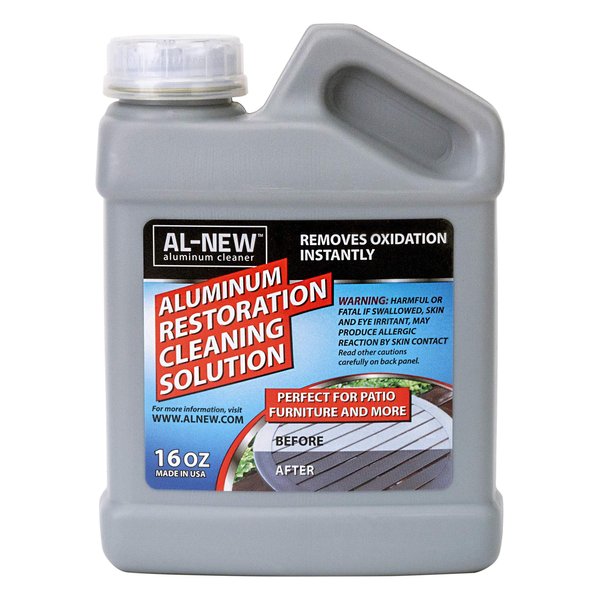 AL-NEW Aluminum Restoration Cleaning Solution | Clean & Restore Patio Furniture, Stainless Steel, and Other Household Metal Surfaces (16 oz.)