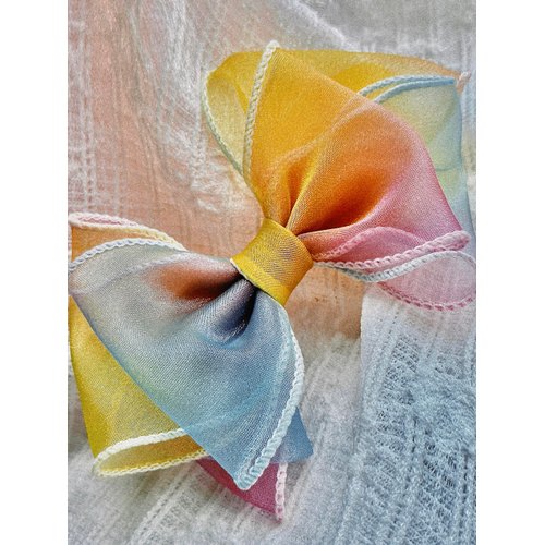 3 Pcs Hair bows For Girls. Gradient Rainbow hair Clips. Princess Bows. Colful Ribbon Hair Bows for girls.Handmade HairClips(Unique, Stylish, Vibrant, Charming,Pretty)