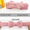 Ondder 8 Pack Spa Headband for Washing Face Makeup Skincare Headbands Bowknot Facial Headbands Fluffy Shower Spa Cosmetic Face Wash Headbands Head Bands for Washing Face for Women Girls