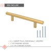 LONTAN 12 Pack 4.5 Inch Drawer Pulls Kitchen Cabinet Handles Brushed Brass Furniture Hardware LH201GD115 Modern Gold Dresser Handles for Contemporary Hardware