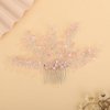 Rumtock Vintage Pink Crystal Beads Hair Comb for Women Girls Wedding Bridal Hair Accessories Jewelry Branch Hair Jewelry (Pink)