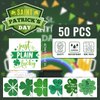 EMOME Glitter St Patrick's Day Tattoos Stickers for Kids, 50 Individually Wrapped Sheets St Patricks Day Decorations Accessories, Irish Shamrock Tattoo Stickers for Party Favors Supplies