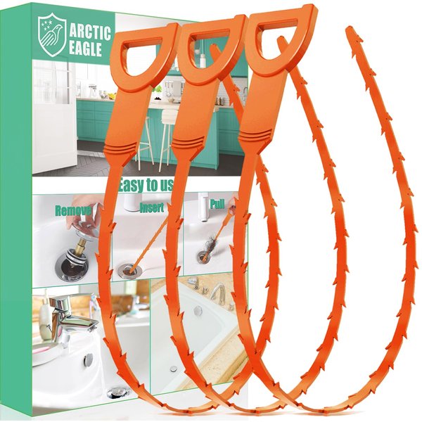 ARCTIC EAGLE Drain Snake Hair Drain Clog Remover - 3 Pack Shower Snake Sink Unclogger Tool with Exquisite Packaging