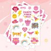Crazy Night Preppy Temporary Tattoos -87 Styles, Preppy Birthday Party Decorations,Pastel Rainbow Party Supplies, Smiley Party Favors, Party Vibes Only